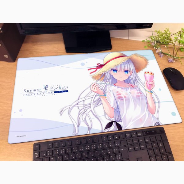 画像2:  【予約商品】  カーテン魂　Summer Pockets REFLECTION BLUE ラバーマット（鳴瀬しろは／夏フェス2024） 【26年12月上旬発売】    (2)