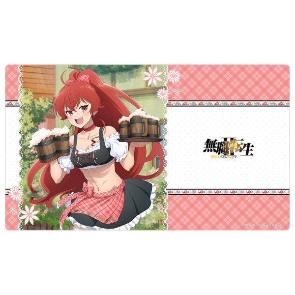 画像1:  【再販予約商品】  カーテン魂　無職転生II 〜異世界行ったら本気だす〜 描き下ろしラバーマット（エリス／ディアンドル） 【26年12月上旬再販】 (1)
