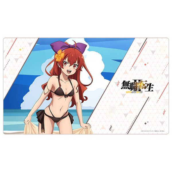 画像1:  【再販予約商品】  カーテン魂　無職転生II 〜異世界行ったら本気だす〜 描き下ろしラバーマット（エリス／水着） 【26年12月上旬再販】 (1)