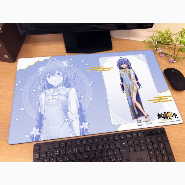 画像2:  【再販予約商品】  カーテン魂　無職転生II 〜異世界行ったら本気だす〜 描き下ろしラバーマット（ロキシー／チャイナ） 【26年12月上旬再販】 (2)