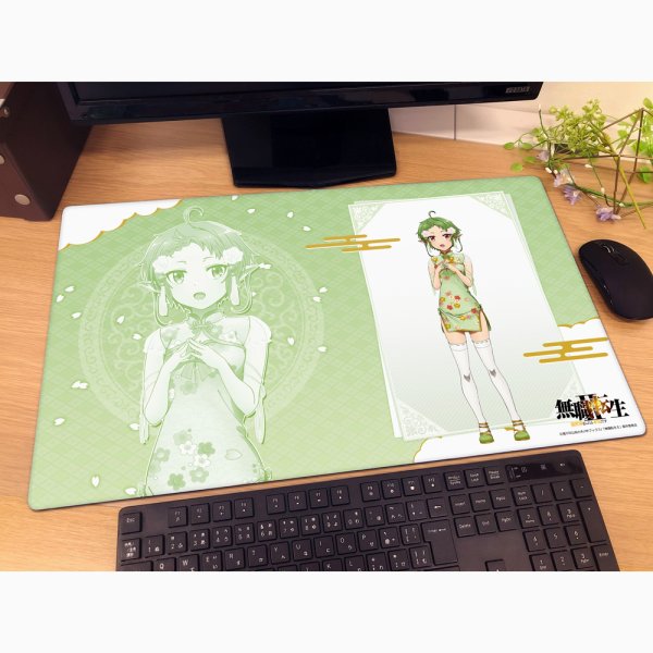 画像2:  【再販予約商品】  カーテン魂　無職転生II 〜異世界行ったら本気だす〜 描き下ろしラバーマット（シルフィエット／チャイナ） 【26年12月上旬再販】 (2)