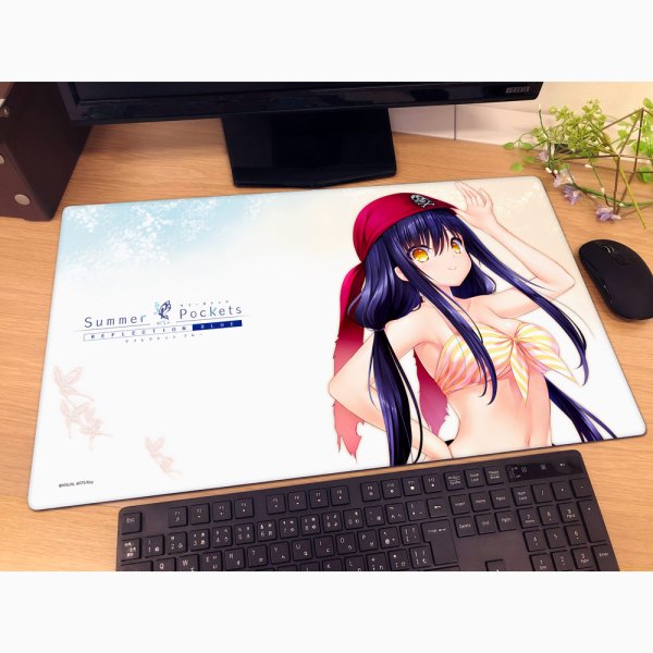 画像2:  【予約商品】  カーテン魂　Summer Pockets REFLECTION BLUE ラバーマット（久島鴎／夏フェス2025） 【26年12月上旬発売】    (2)