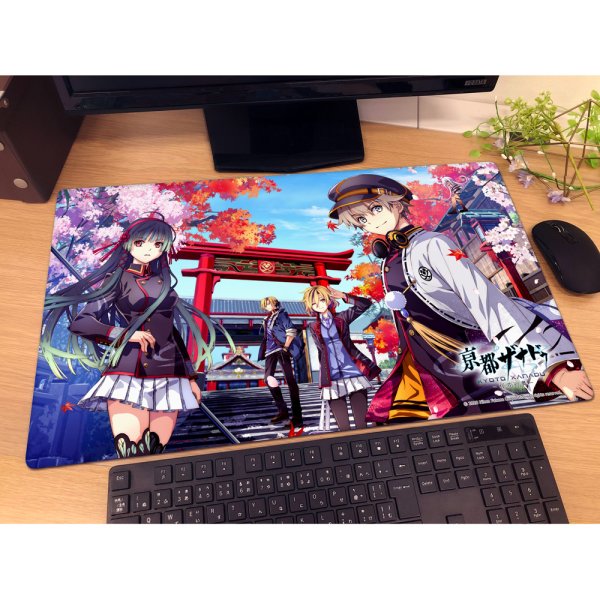 画像2:  【予約商品】  カーテン魂　亰都ザナドゥ -桜花幻舞- ラバーマット（パッケージイラスト） 【26年12月上旬発売】    (2)
