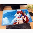 画像2:  【再販予約商品】  カーテン魂　無職転生II 〜異世界行ったら本気だす〜 描き下ろしラバーマット（エリス／マリンセーラー水着） 【26年12月上旬再販】 (2)