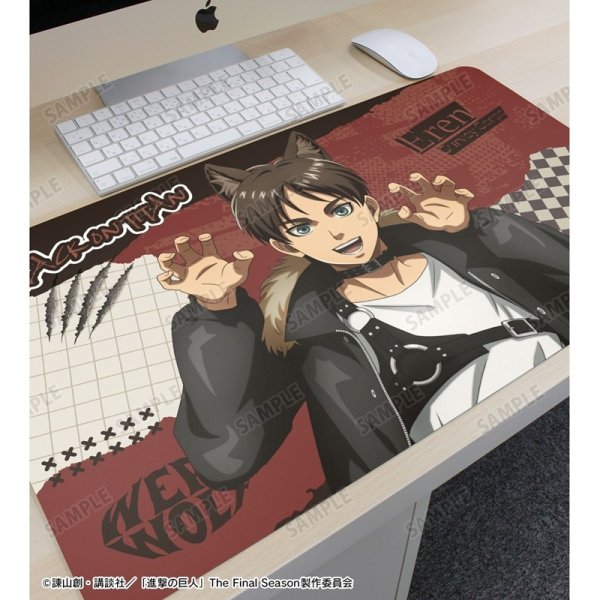 画像3:  【予約商品】  アルマビアンカ　TVアニメ『進撃の巨人』 描き下ろし エレン 狼男ver. マルチデスクマット 【26年12月上旬発売】 (3)