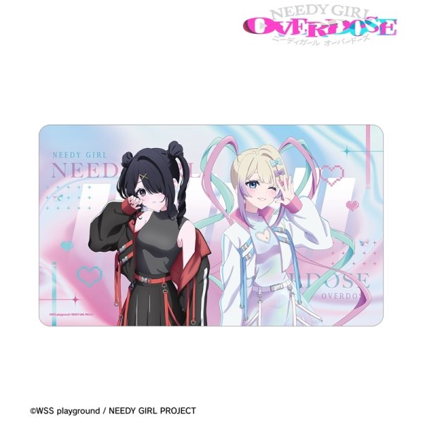 画像2:  【予約商品】  アルマビアンカ　アニメ「NEEDY GIRL OVERDOSE」 描き下ろし 超てんちゃん&あめちゃん タクティカルファッションver. マルチデスクマット 【26年11月中旬発売】 (2)