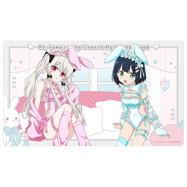 画像1:  【予約商品】  カーテン魂　となりの吸血鬼さん 描き下ろしラバーマット（ソフィー＆灯／ゆめいろバニー） 【26年12月中旬発売】 (1)