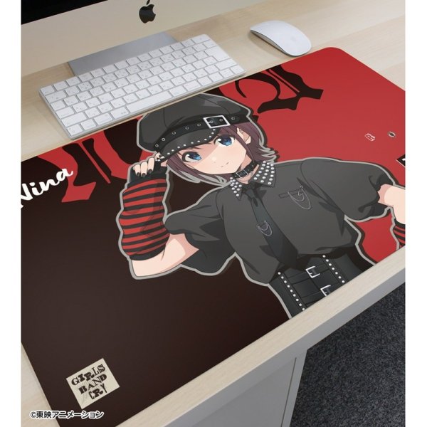 画像3:  【予約商品】  アルマビアンカ　ガールズバンドクライ 描き下ろし 井芹 仁菜 パンクファッションver. マルチデスクマット 【26年12月上旬発売】 (3)