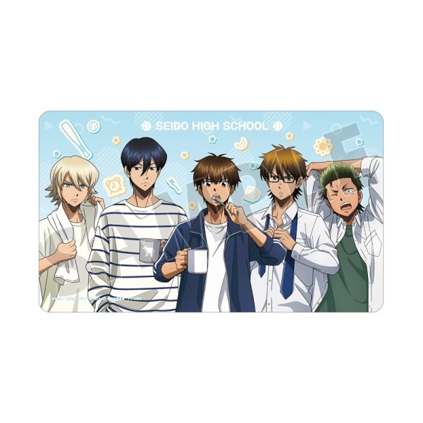 画像1:  【予約商品】  アルマビアンカ　TVアニメ『ダイヤのA actII -Second Season-』 描き下ろし 集合 朝の支度ver. マルチデスクマット 【26年12月上旬発売】 (1)