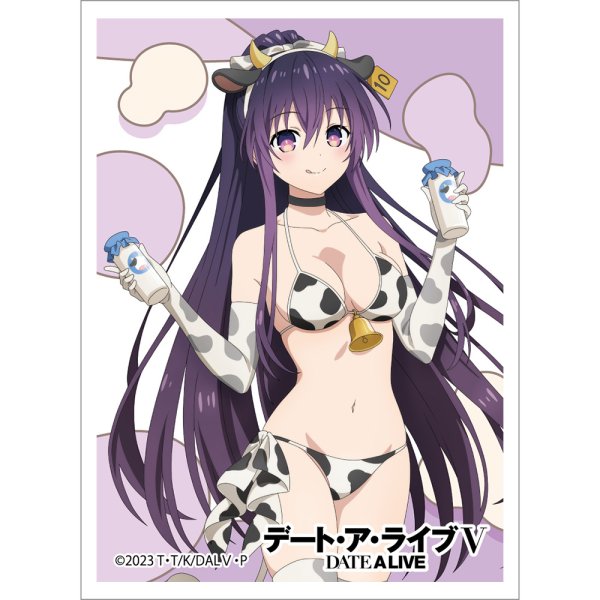 画像1:  【予約商品】  カーテン魂　[デート・ア・ライブV]描き下ろしスリーブ（夜刀神十香／牛柄水着）（65枚入り） 【26年12月中旬発売】 (1)