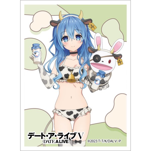 画像1:  【予約商品】  カーテン魂　[デート・ア・ライブV]描き下ろしスリーブ（四糸乃／牛柄水着）（65枚入り） 【26年12月中旬発売】 (1)