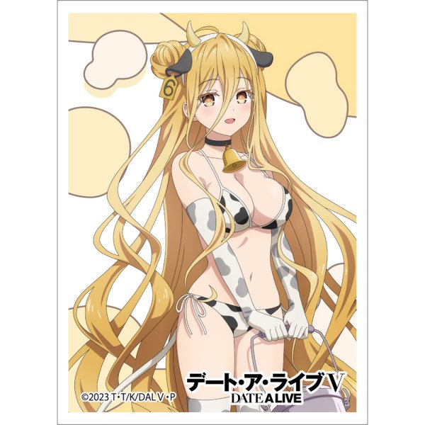 画像1:  【予約商品】  カーテン魂　[デート・ア・ライブV]描き下ろしスリーブ（星宮六喰／牛柄水着）（65枚入り） 【26年12月中旬発売】 (1)