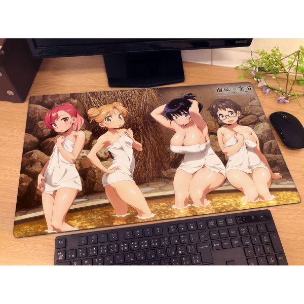 画像2:  【予約商品】  カーテン魂　瑠璃の宝石 描き下ろしラバーマット（温泉） 【26年12月中旬発売】 (2)