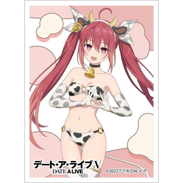画像1:  【予約商品】  カーテン魂　[デート・ア・ライブV]描き下ろしスリーブ（五河琴里／牛柄水着）（65枚入り） 【26年12月中旬発売】 (1)