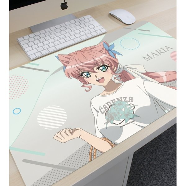 画像3:  【予約商品】  アルマビアンカ　戦姫絶唱シンフォギアＸＶ 描き下ろし マリア・カデンツァヴナ・イヴ 私服ver. マルチデスクマット 【26年12月中旬発売】 (3)