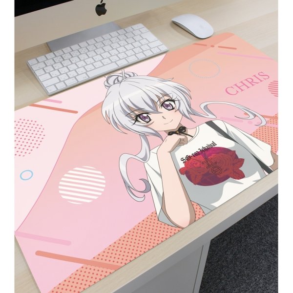 画像3:  【予約商品】  アルマビアンカ　戦姫絶唱シンフォギアＸＶ 描き下ろし 雪音 クリス 私服ver. マルチデスクマット 【26年12月中旬発売】 (3)