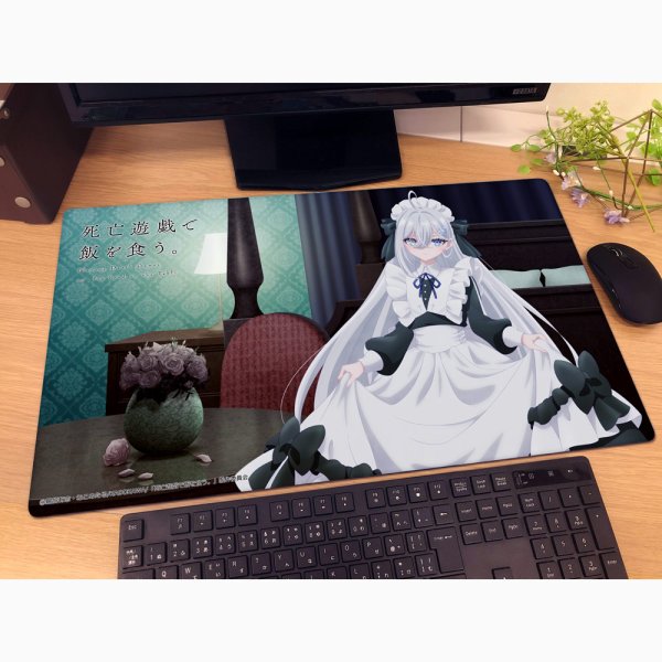 画像2:  【予約商品】  カーテン魂　[死亡遊戯で飯を食う。]描き下ろしラバーマット（幽鬼／ゴーストハウス） 【27年1月下旬発売】 (2)