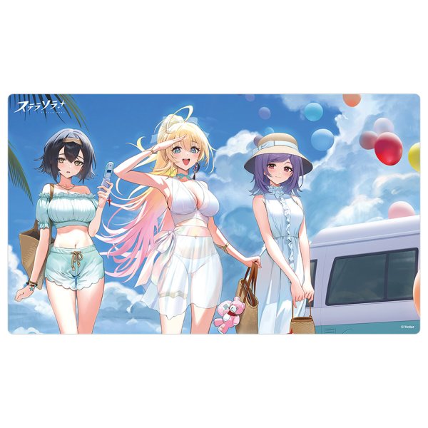 画像1:  【予約商品】  カーテン魂　[ステラソラ]描き下ろしラバーマット（夏服） 【27年1月下旬発売】 (1)