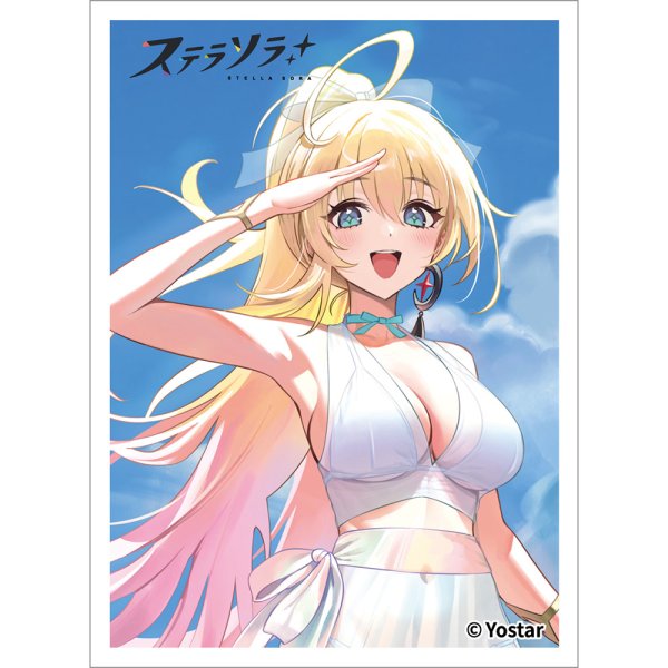 画像1:  【予約商品】  カーテン魂　[ステラソラ]描き下ろしスリーブ（セイナ／夏服）（65枚入り） 【27年1月下旬発売】 (1)