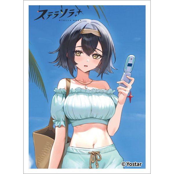 画像1:  【予約商品】  カーテン魂　[ステラソラ]描き下ろしスリーブ（コハク／夏服）（65枚入り） 【27年1月下旬発売】 (1)