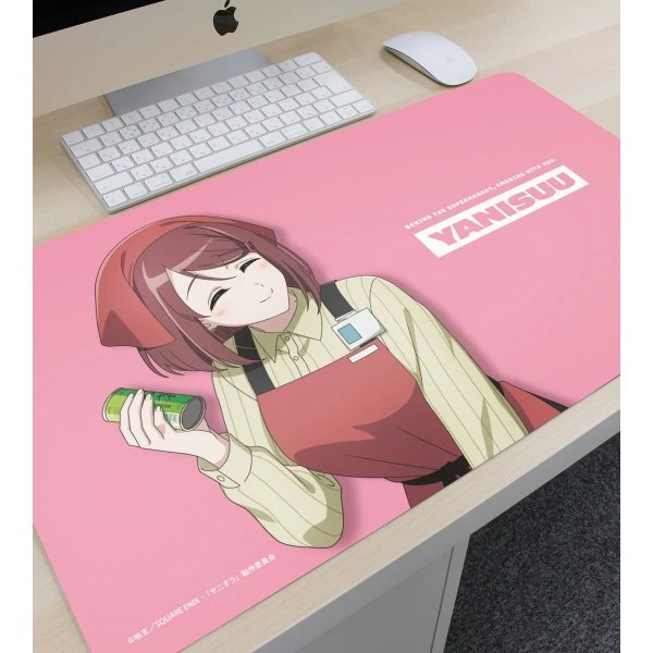 画像3:  【予約商品】  アルマビアンカ　TVアニメ「スーパーの裏でヤニ吸うふたり」 描き下ろし 山田 if ふたりが同じ職場だったらver. マルチデスクマット 【26年12月中旬発売】 (3)