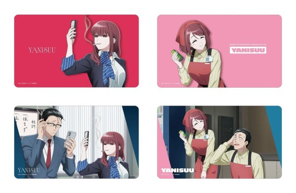 画像4:  【予約商品】  アルマビアンカ　TVアニメ「スーパーの裏でヤニ吸うふたり」 描き下ろし 田山 if ふたりが同じ職場だったらver. マルチデスクマット 【26年12月中旬発売】 (4)
