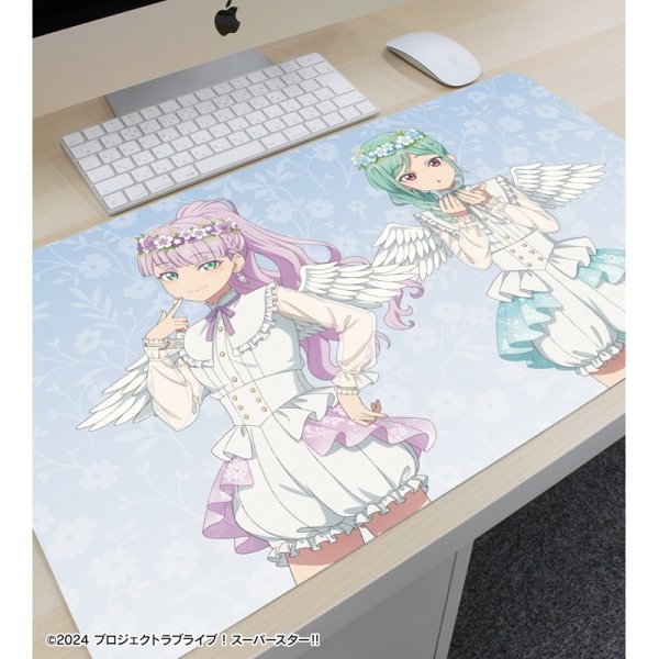 画像3:  【予約商品】  アルマビアンカ　ラブライブ！スーパースター!! 描き下ろし 3期生 天使ver. マルチデスクマット 【27年1月中旬発売】 (3)