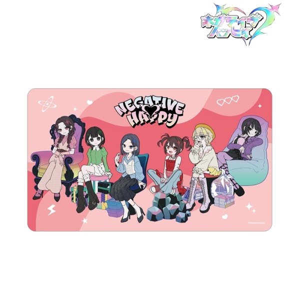 画像2:  【予約商品】  アルマビアンカ　ネガティヴハッピィ 描き下ろし 2nd MV集合 ネガティヴver. マルチデスクマット 【26年12月中旬発売】 (2)