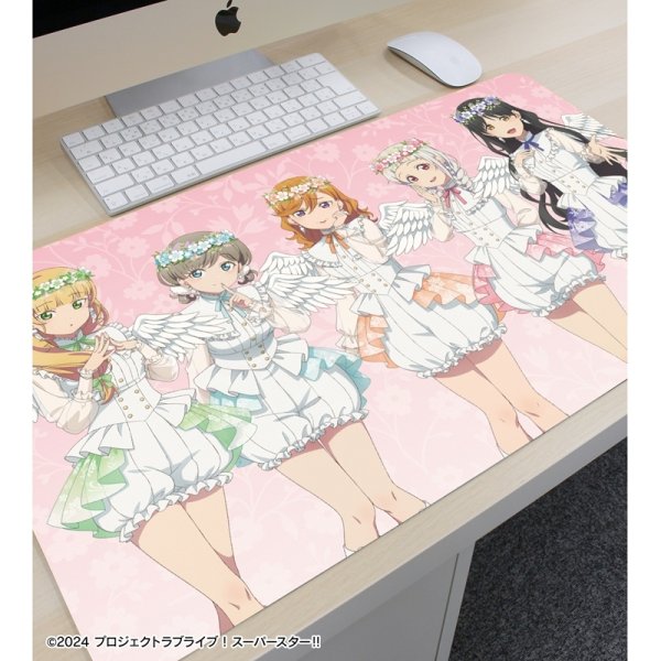 画像3:  【予約商品】  アルマビアンカ　ラブライブ！スーパースター!! 描き下ろし 1期生 天使ver. マルチデスクマット 【27年1月中旬発売】 (3)