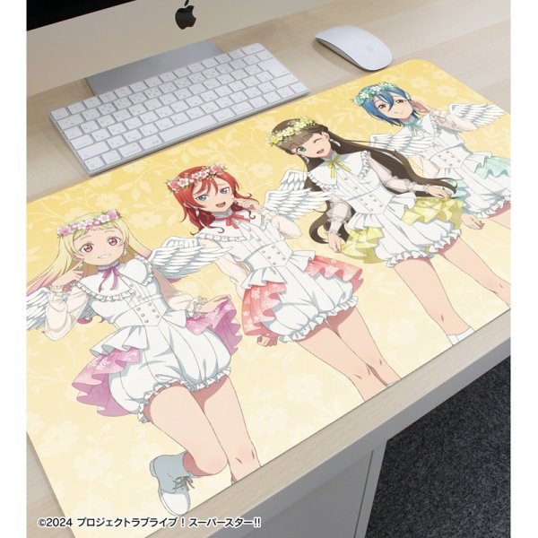 画像3:  【予約商品】  アルマビアンカ　ラブライブ！スーパースター!! 描き下ろし 2期生 天使ver. マルチデスクマット 【27年1月中旬発売】 (3)