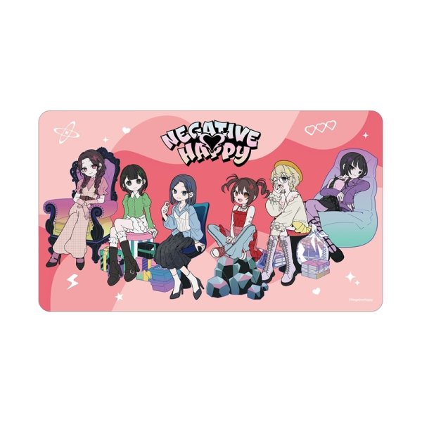 画像1:  【予約商品】  アルマビアンカ　ネガティヴハッピィ 描き下ろし 2nd MV集合 ネガティヴver. マルチデスクマット 【26年12月中旬発売】 (1)