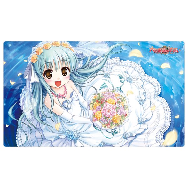 画像1:  【予約商品】  カーテン魂　[大図書館の羊飼い]ラバーマット（嬉野紗弓実/ウェディングドレス） 【27年1月下旬発売】    (1)