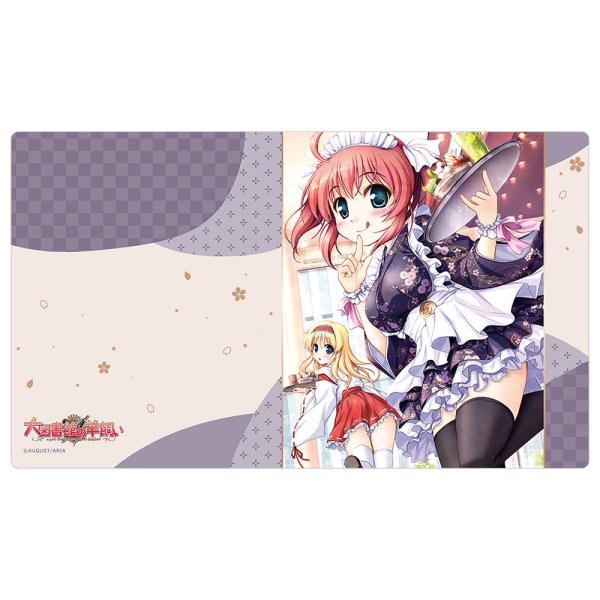 画像1:  【予約商品】  カーテン魂　[大図書館の羊飼い]ラバーマット（鈴木佳奈&小太刀凪/ウェイトレス） 【27年1月下旬発売】    (1)