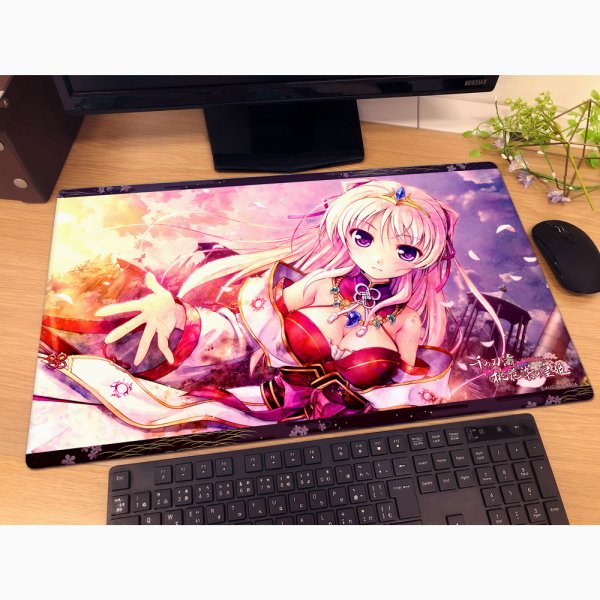 画像2:  【再販予約商品】  カーテン魂　[千の刃濤、桃花染の皇姫]ラバーマット（宮国朱璃／誓約） 【27年1月下旬再販】    (2)