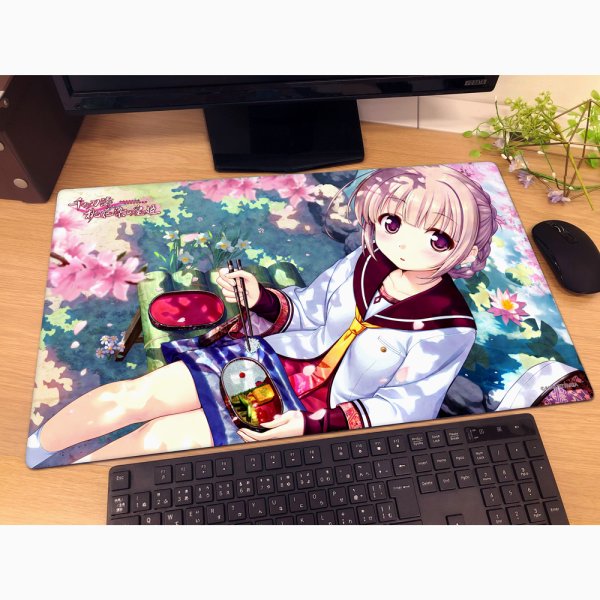 画像2:  【再販予約商品】  カーテン魂　[千の刃濤、桃花染の皇姫]ラバーマット（鴇田奏海／お弁当） 【27年1月下旬再販】    (2)