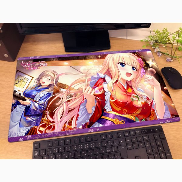 画像2:  【再販予約商品】  カーテン魂　[千の刃濤、桃花染の皇姫]ラバーマット（エルザ・ヴァレンタイン／美よし）　 【27年1月下旬再販】    (2)