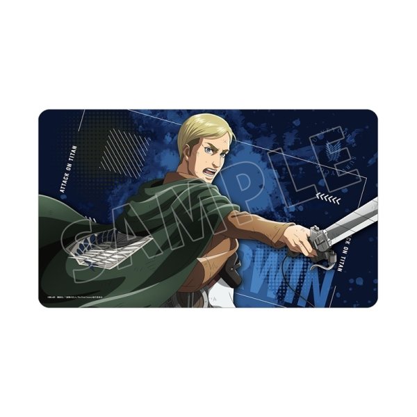 画像1:  【予約商品】  アルマビアンカ　TVアニメ『進撃の巨人』 描き下ろし エルヴィン 戦う背中ver. 第2弾 マルチデスクマット 【27年1月下旬発売】    (1)