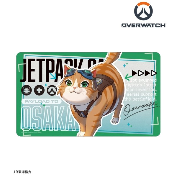 画像2:  【予約商品】  アルマビアンカ　オーバーウォッチ 描き下ろし ジェットパック・キャット 旅行ver. マルチデスクマット 【27年2月上旬発売】    (2)