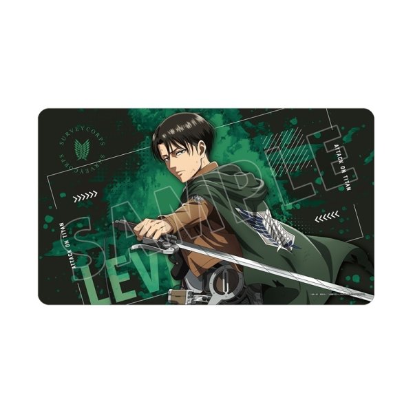 画像1:  【予約商品】  アルマビアンカ　TVアニメ『進撃の巨人』 描き下ろし リヴァイ 戦う背中ver. 第2弾 マルチデスクマット 【27年1月下旬発売】    (1)