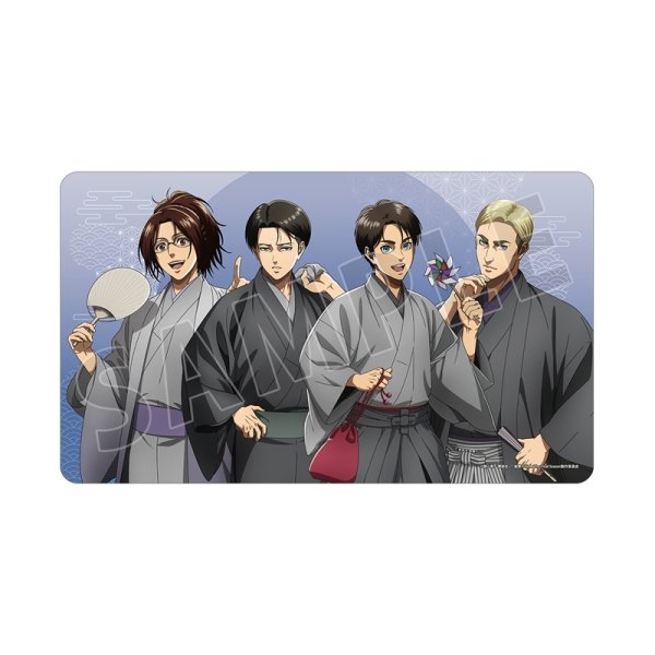 画像1:  【予約商品】  アルマビアンカ　TVアニメ『進撃の巨人』 描き下ろし 集合 和服ver. マルチデスクマット 【27年1月中旬発売】    (1)