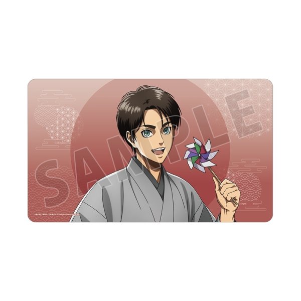 画像1:  【予約商品】  アルマビアンカ　TVアニメ『進撃の巨人』 描き下ろし エレン 和服ver. マルチデスクマット 【27年1月中旬発売】    (1)