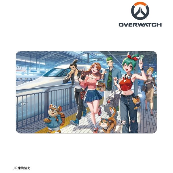 画像2:  【予約商品】  アルマビアンカ　オーバーウォッチ 描き下ろし 集合 旅行ver. マルチデスクマット 【27年2月上旬発売】    (2)