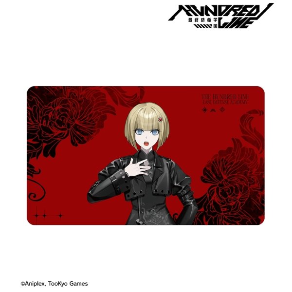 画像2:  【予約商品】  アルマビアンカ　HUNDRED LINE -最終防衛学園- REOさんイラスト 大鈴木くらら チャイナパンクver. マルチデスクマット POP UP SHOP in マルイ 【27年1月中旬発売】    (2)