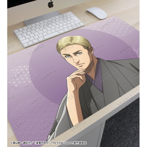 画像3:  【予約商品】  アルマビアンカ　TVアニメ『進撃の巨人』 描き下ろし エルヴィン 和服ver. マルチデスクマット 【27年1月中旬発売】    (3)