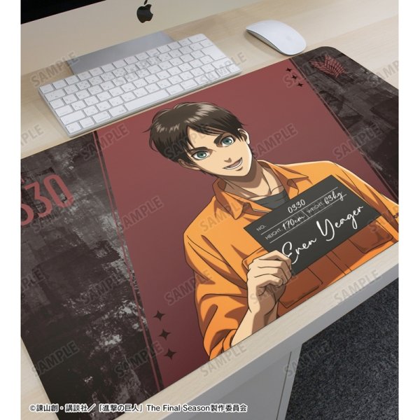 画像3:  【予約商品】  アルマビアンカ　TVアニメ『進撃の巨人』 描き下ろし エレン 囚人ver. マルチデスクマット 【27年1月下旬発売】 (3)