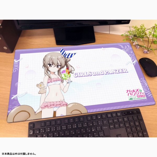 画像2:  【再販予約商品】  カーテン魂　[ガールズ＆パンツァー 最終章]描き下ろしラバーマット（島田愛里寿／リゾート水着） 【27年2月中旬再販】    (2)