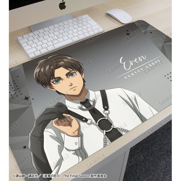 画像3:  【予約商品】  アルマビアンカ　TVアニメ『進撃の巨人』 描き下ろし エレン ハーネススタイルver. マルチデスクマット 【27年2月上旬発売】 (3)