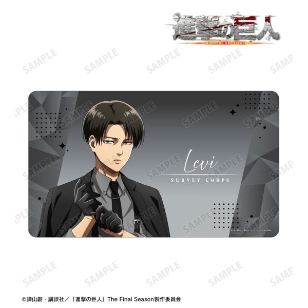 画像2:  【予約商品】  アルマビアンカ　TVアニメ『進撃の巨人』 描き下ろし リヴァイ ハーネススタイルver. マルチデスクマット 【27年2月上旬発売】 (2)
