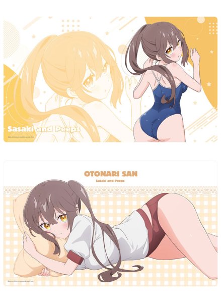 画像2:  【再販予約商品】  松本商事　佐々木とピーちゃん【描き下ろし】ラバーマット　お隣さん（水着） 【26年12月再販】 (2)