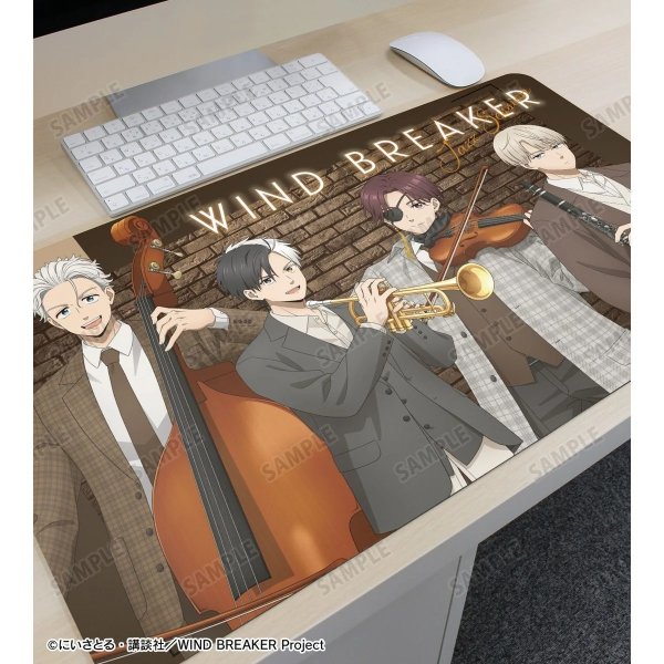 画像3:  【予約商品】  アルマビアンカ　TVアニメ『WIND BREAKER』 描き下ろし 集合 ジャズver. マルチデスクマット 【27年1月中旬発売】    (3)